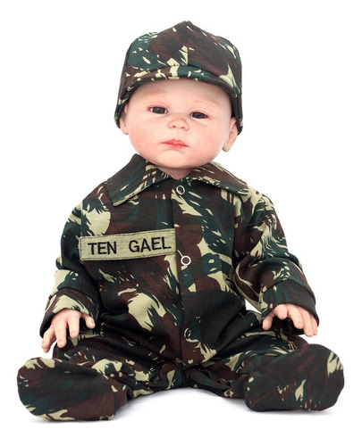 Roupa De Bebe Menino Macacão Personalizado Camuflado