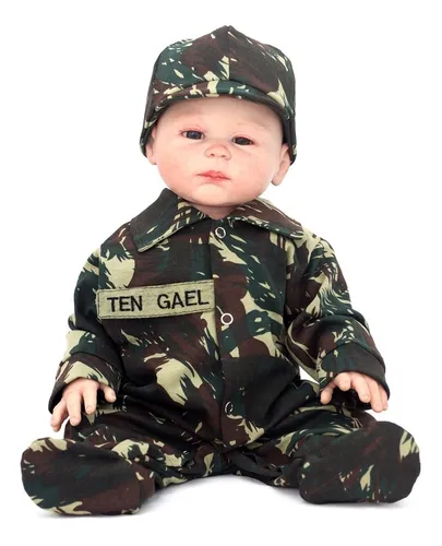 Roupa De Bebe Menino Macac o Personalizado Camuflado