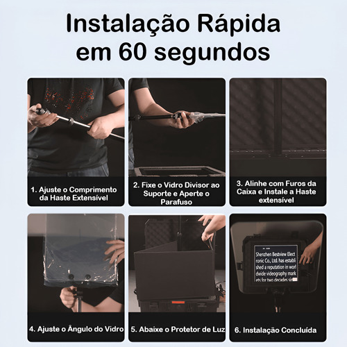 Teleprompter Portátil Desview Tp300 Monitor 19' Hdmi Sdi