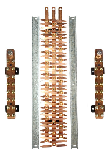 Kit Barramento Trifásico 250a P/ 70 Circuitos Din Completo