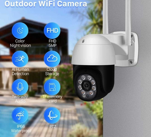 Camara Wifi Robotica Exterior Inalambrica Full Hd Zoom Real 