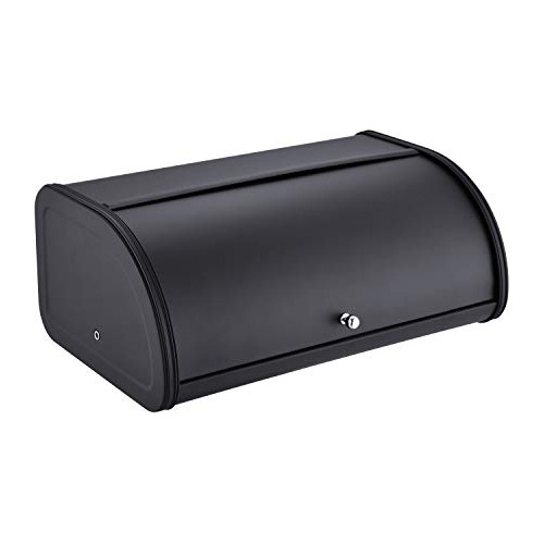 Stainless Steel Bread Box With Roll Up Lid, For Easy Ki...