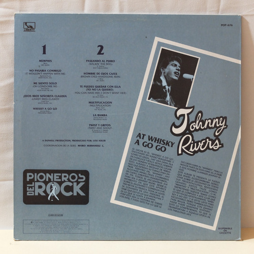 Johnny Rivers At Whiskey A Go Go Lp Nacional Buen Estado (Usado)