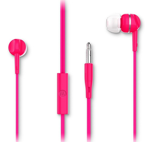 Fone De Ouvido Motorola Earbuds 105, Com Microfone - Rosa