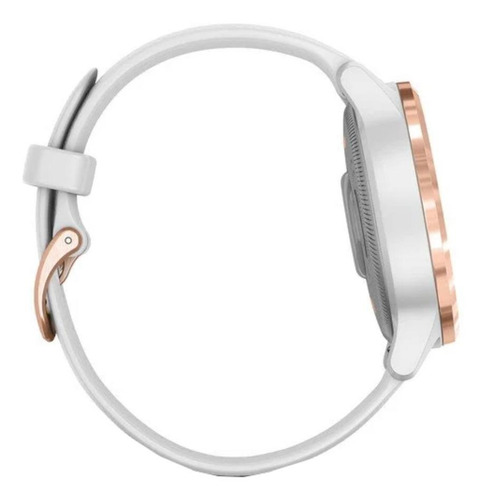 Smartwatch Garmin Vivoactive 4S 1.1" caja 40mm de polímero reforzado con fibra white, malla white de silicona y bisel rose gold de acero inoxidable