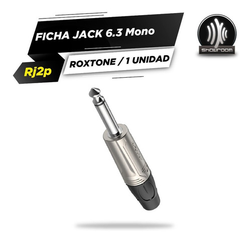 Imagen 2 de 4 de Ficha Plug Mono 6.3 Recto Profesional Roxtone Rj2p
