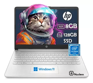 Laptop Hp 14 Intel Celeron N4120 128gb Ssd 8gb Ram 4 Nucleos