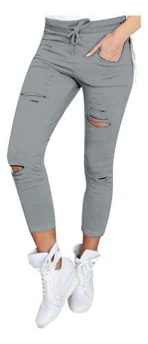 Productos De Calzas Pencil Pants Ripped Cotton En Stock