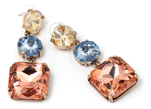 Aretes De Lujo Con Diamantes Incrustados De Aleación