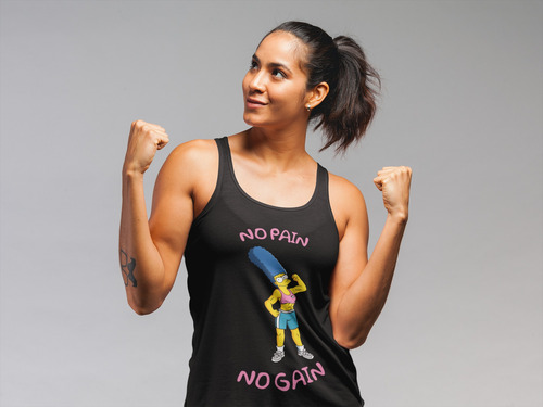 Playera Tank Top S/mangas Marge Los Simpson Gym Para Dama