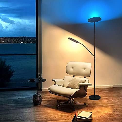 Lámpara De Pie Rgb, Led Moderno Giratorio Con Lámpara De Pie