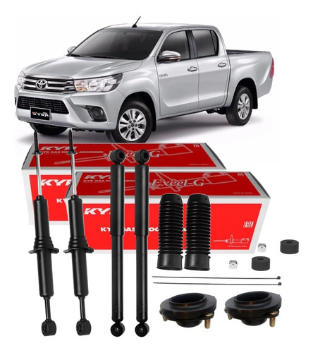 4 Amortecedores Toyota Hilux 2005-2016 Kayaba + Kits