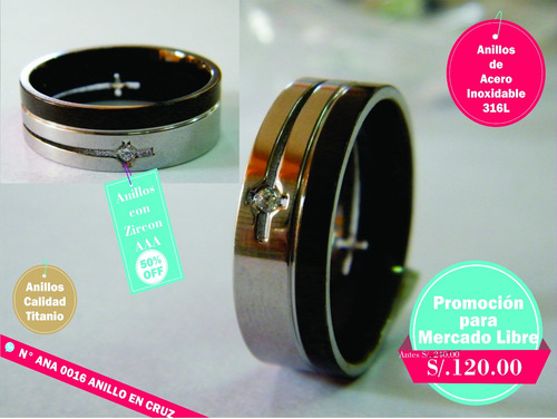 Anillo Elegante De Acero Para Bodas- Compromisos.