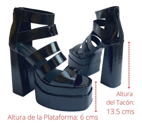 Imagen 4 de 10 de Zapato Plataforma Mujer Felipe Rentería Moda Tacón Ancho
