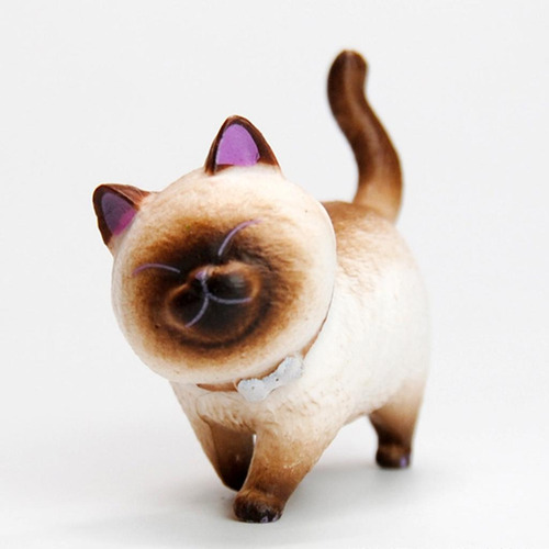 6 X 9 Piezas Lindas Figuras De Gatos Sólidos Adornos De