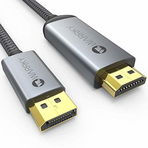 Cable Displayport 4k A Hdmi De 6.2 Pies Enchapados En Oro