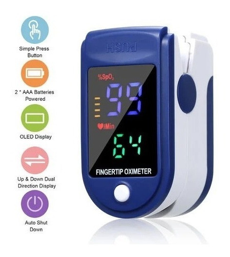 Imagen 2 de 8 de Oximetro Saturador De Oxigeno Fda Certi Lk87 + Cordón Iva
