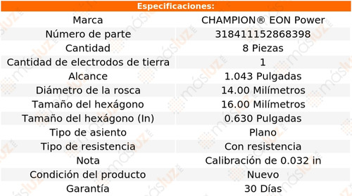 Set 8 Bujías Eon Power Cl55 Amg V8 5.4l 03/04 Champion