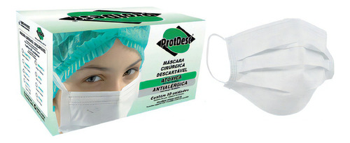 Máscaras Descartável Tripla Proteção Protdesc Branca 100 Uni Cor Branco