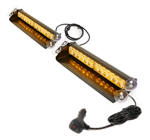 Booyu 2×14.8in Led Dash Emergency Strobe Light Bar 2 En 1 F5