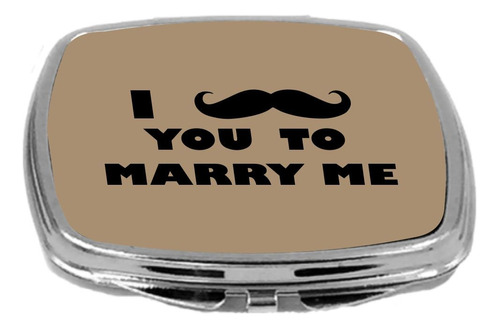 I Mustache You To Marry Me Design Espejo Compacto, Marr...