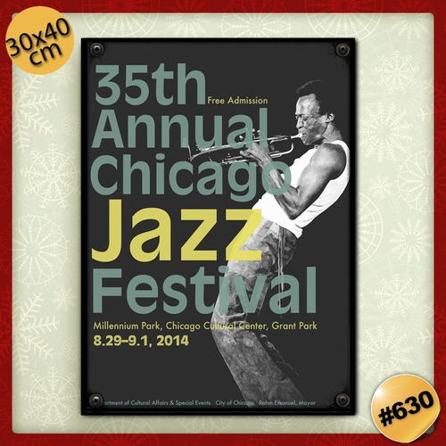 Imagen 1 de 2 de #630 - Cuadro Decorativo Vintage 30 X 40 - Jazz Poster Miles