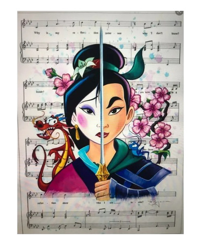 Bordado Pintura Diamante - Disney Mulan 1 30x40