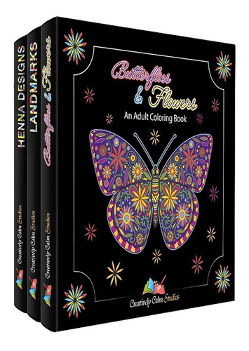 Set De 3 Libros Con Bocetos P/ Colorear - Adultos