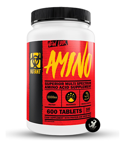 Mutant Amino 300 Tab, Aminoácidos Pastillas Bcaa + Eaa