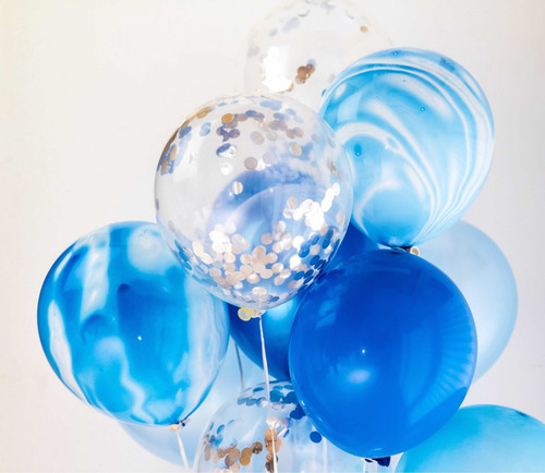 Imagen 3 de 5 de Set Fiesta Cumpleaños Plata & Blue Light Premium Completa.