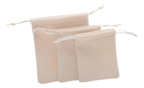 Hh 3pcs Joyas De Joyas Bolsas Mini Bolsas De Dibujo Beige