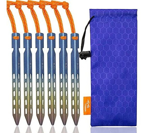 Tito 6 Pack Titanium Tent Stakes 10x10x160mm V-shaped Yjcd9