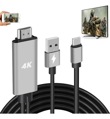 Adaptador Hdmi Cable Usb Tipo C Mhl 4k Hd Convertidor Cable 