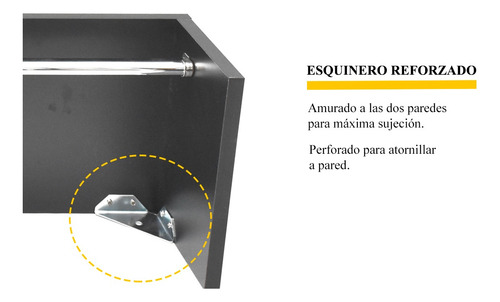 Perchero Comercial De Pared Mox Estante 1 M + 15 Perchas