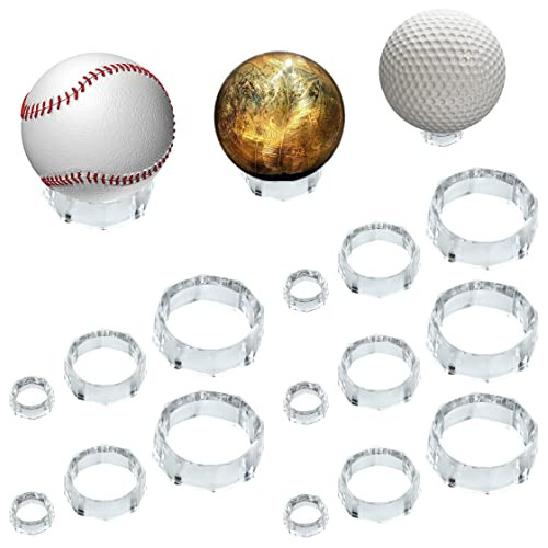 (18pcs) Octagons Baseball Display Stand,spheres Holder,clear