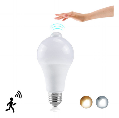 2 Bombillas Pir Con Sensor De Movimiento E27 De 85-265 V, 12
