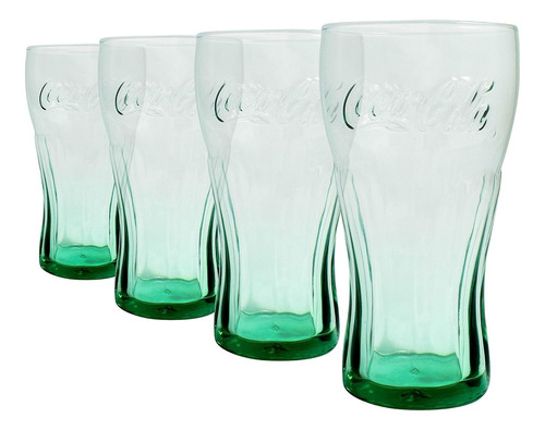 Coca Cola Libbey - Juego De 4 Vasos Verdes De .oz, Durader