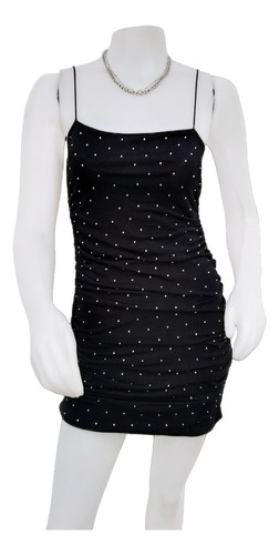 Vestido Nochero De Tul Con Strass Con Forreria De Lycra 