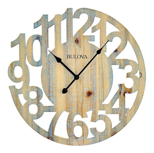 Reloj De Pared Bulova C4898 Artístico Color de la estructura Natural