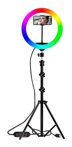 Aro De Luz Led Rgb 33 Cm 15 Colores 33 Combinaciones+tripode