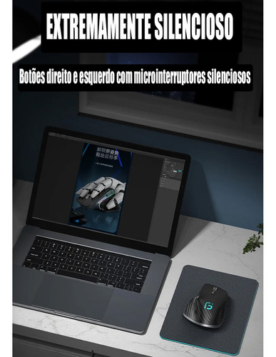 Mouse Ergonomico Tri-mode Seenda Wireless Bluetooth 2.4ghz