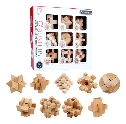 Luban Lock 3d Wooden Puzzle, Including 9 Different Models