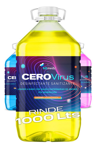 Sanitizante Líquido 10 Litros Certificado Cofepris Concentra Fragancia Limon Concentrado