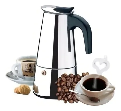 Cafeteira Italiana Inox 9 Xícaras - Prática E Segura Cor Pra