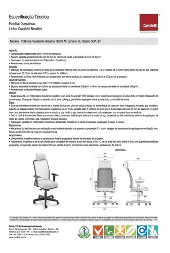 Imagem 3 de 4 de Cadeira Para Escritório Giratória Cavaletti 16001 Ac Pt