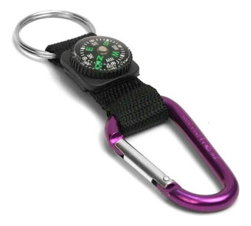 Brújula De Llavero Con Mosquetón Marca Coghlan's- Biner Color Morado