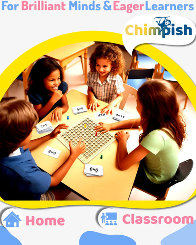 Juego De Mesa De Multiplicación Chimpish 12x12 De Madera Mon