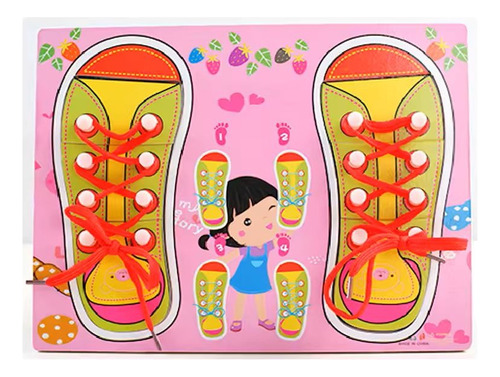 Tabla Didactica Aprendizaje Atar Cordones Infantil Zapatos