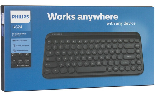 Imagen 7 de 7 de Teclado Philips K624 Bluetooth Negro