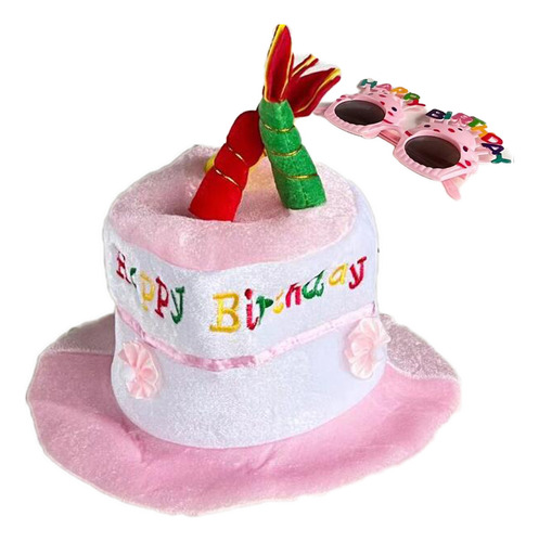 Sombrero Pastel Cumpleaños Gorro Y Gafas (rosa)